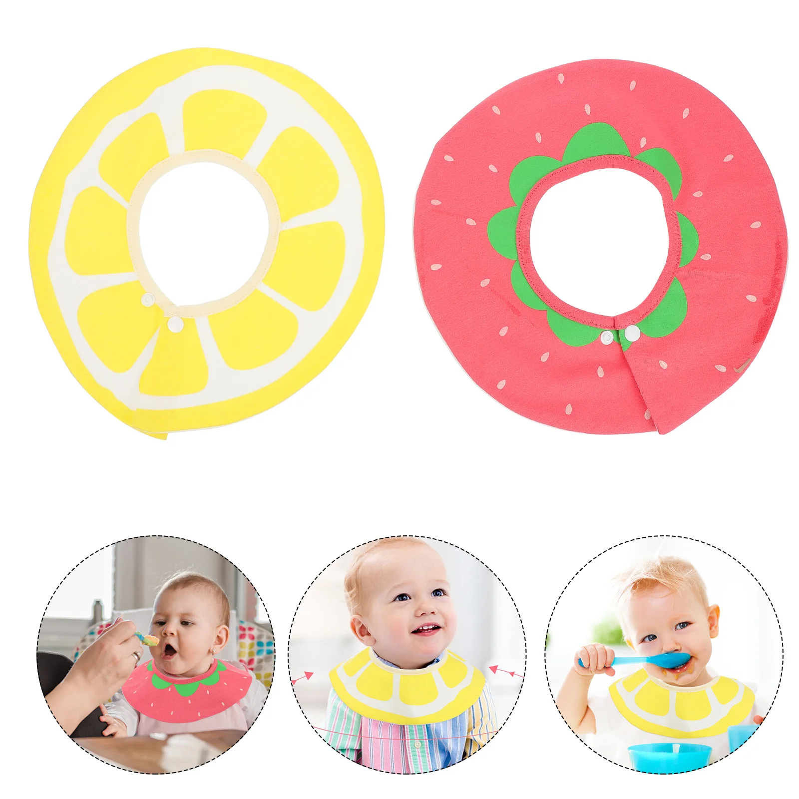 

2Pcs Baby Bibs 360-Degree Rotating Round Waterproof Cotton Drool Teething Infant Feeding Bibs Baby Supplies Infant Supplies
