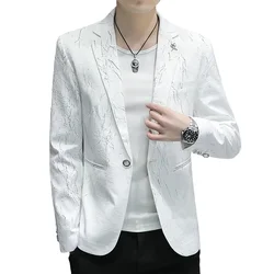 Blazer New Men's Fashion Business Gentleman Slim Striped Everything Shopping Outdoor Performance Wedding Banquet Casual Blazer