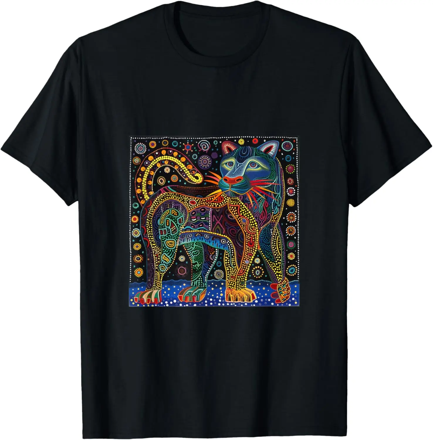 Head Huichol Art Mexico Aztec Mayas T-Shirt