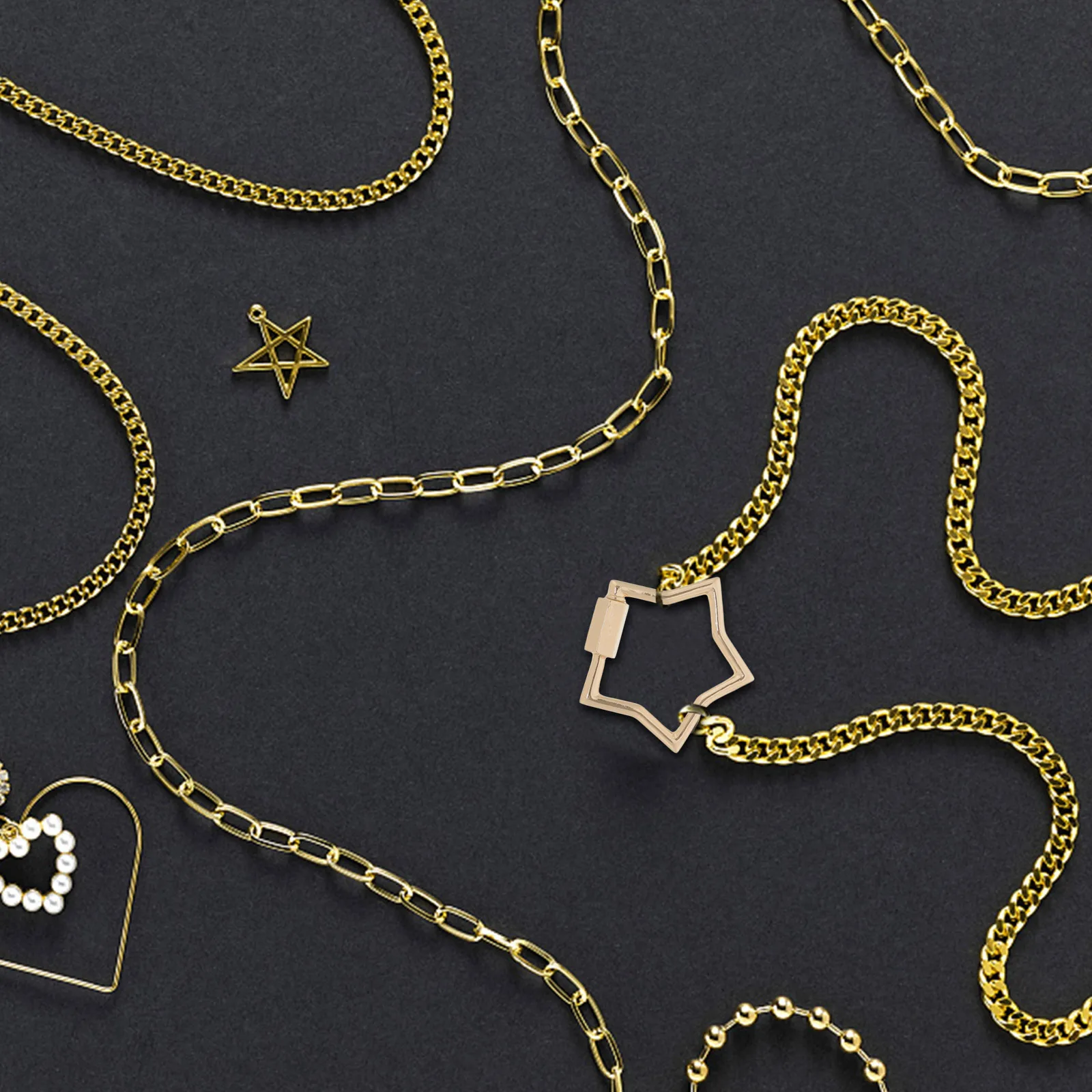 

Five Pointed Star Turnbuckle Clasps Zinc Alloy Necklace Bracelet Earring DIY Jewelry Supplies Carabiner Buckle