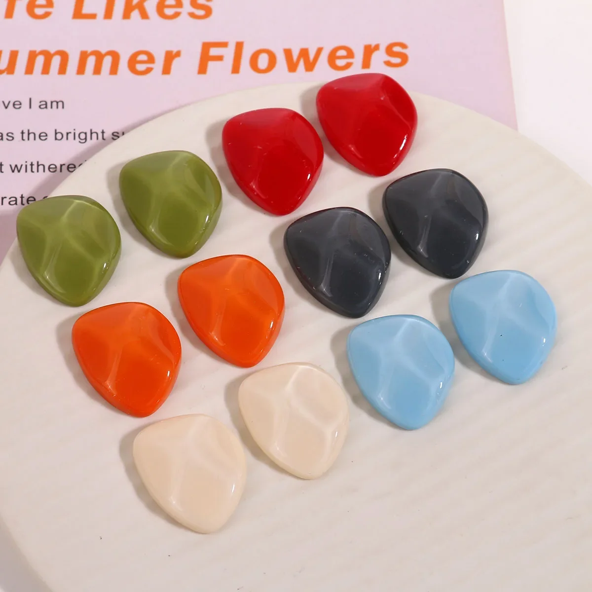 5pcs Korean color special-shaped bump resin flatback accessories DIY earrings charms headgear hairpin mobile phone case material