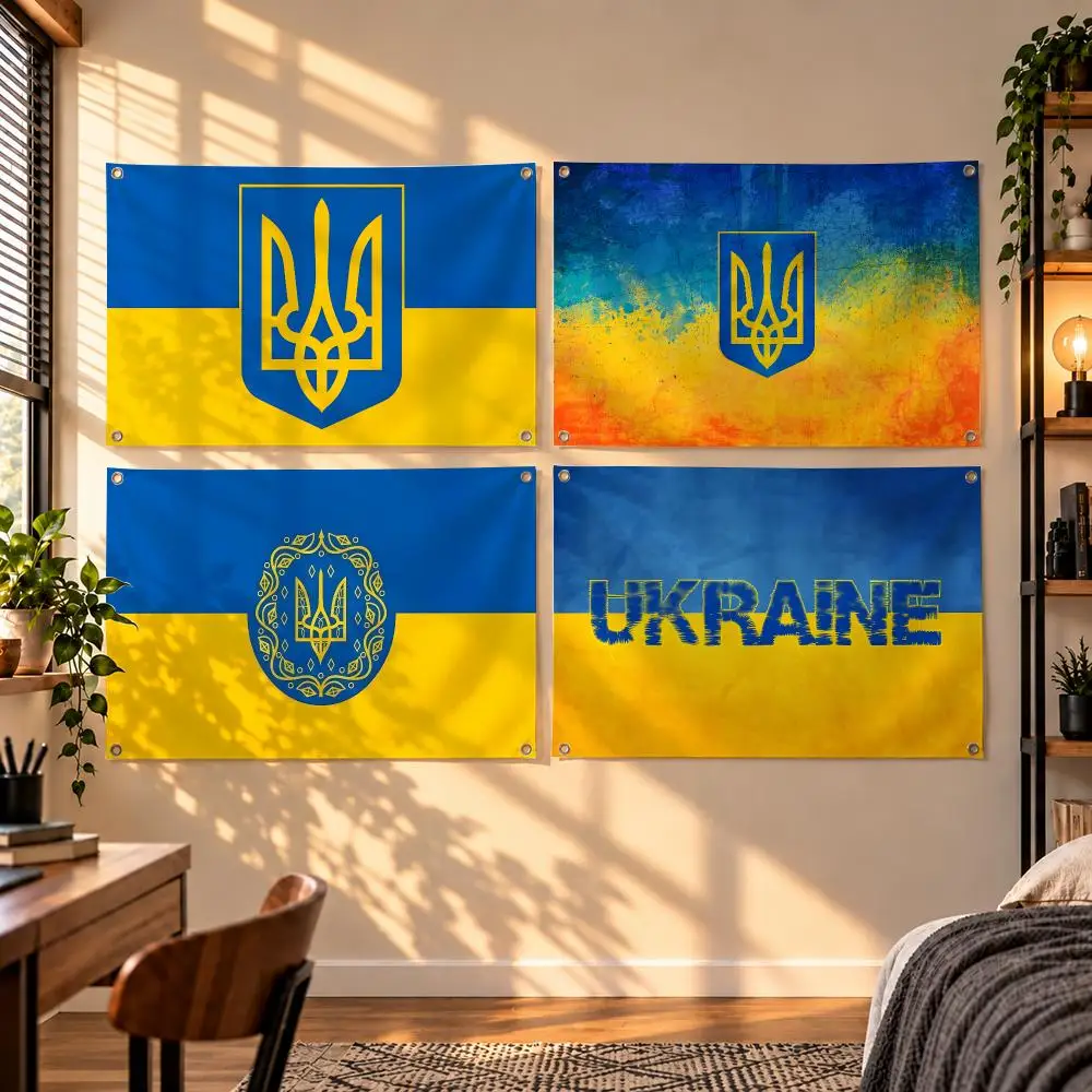 Eastern European Patriotic Symbol Ukraine Flag Flags Indoor Outdoor Wall Hanging Flag Decor Banner Wall Decor