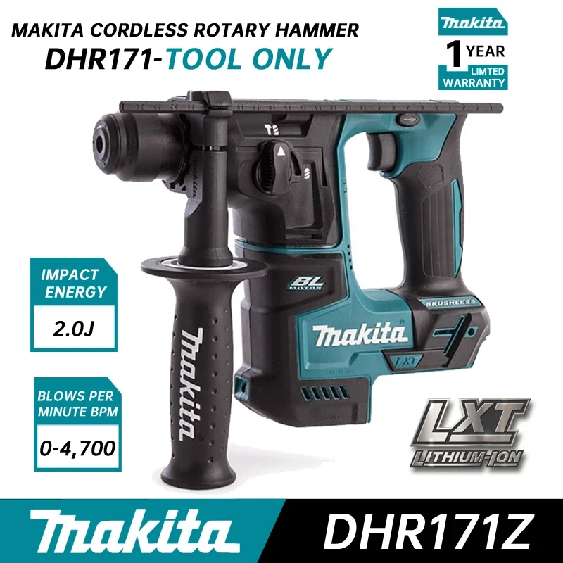 Перфоратор MAKITA DHR171Z, 18 в, литий-ионный аккумулятор