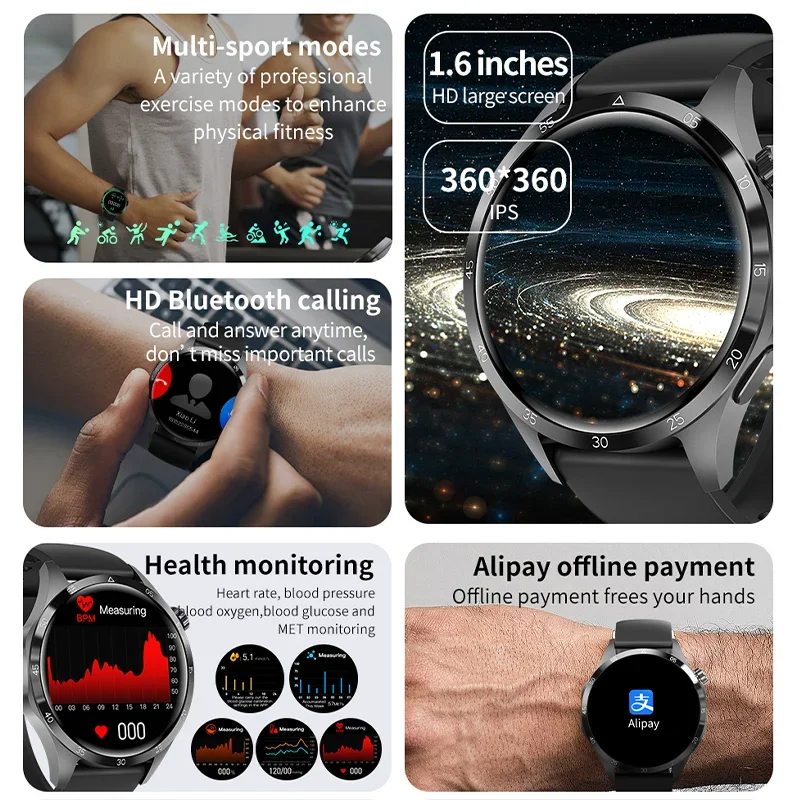 2024 New Original for Huawei Watch 4 Pro Smart Watch Man AMOLED Screen Bluetooth Call Blood Glucose Health Monitoring smartwatch