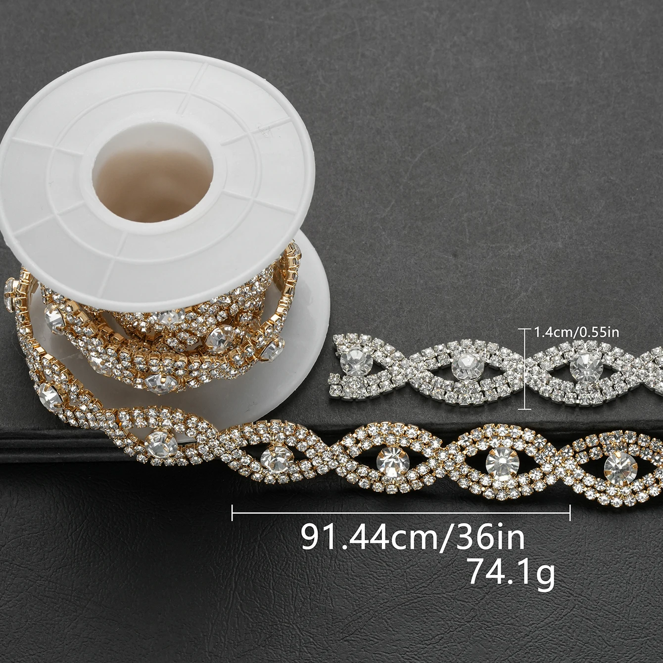 

Crystal Rhinestone Chain Sewing Banding Trim 1 Size/Roll Wedding Party Jewelry Accessories for Sewing And Crafting