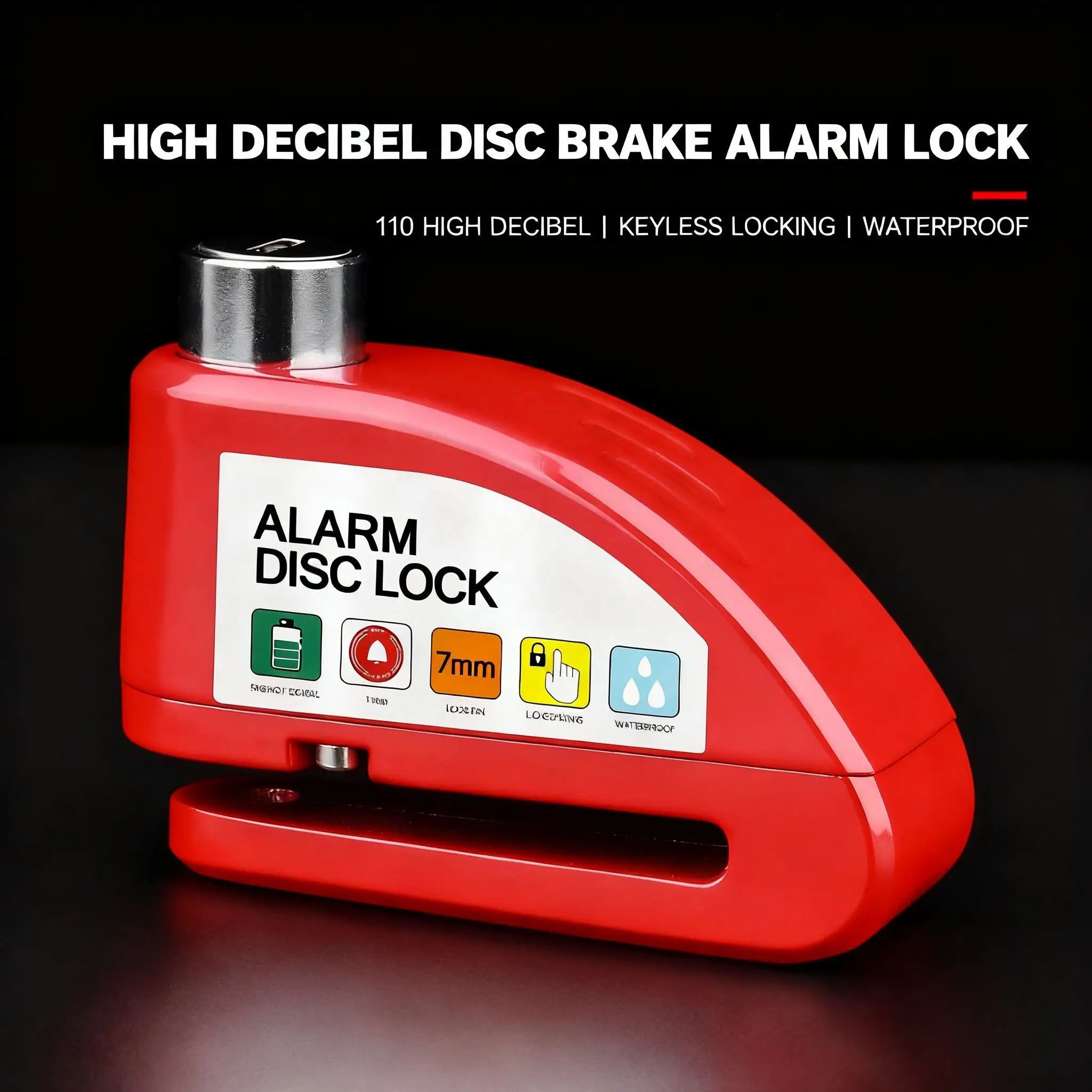 

110dB Anti-Theft Motorcycle Brake Lock Waterproof Safety Disc Brake Bicycle Bike Lock Motorcycle Disc Brake Lock with Alarm