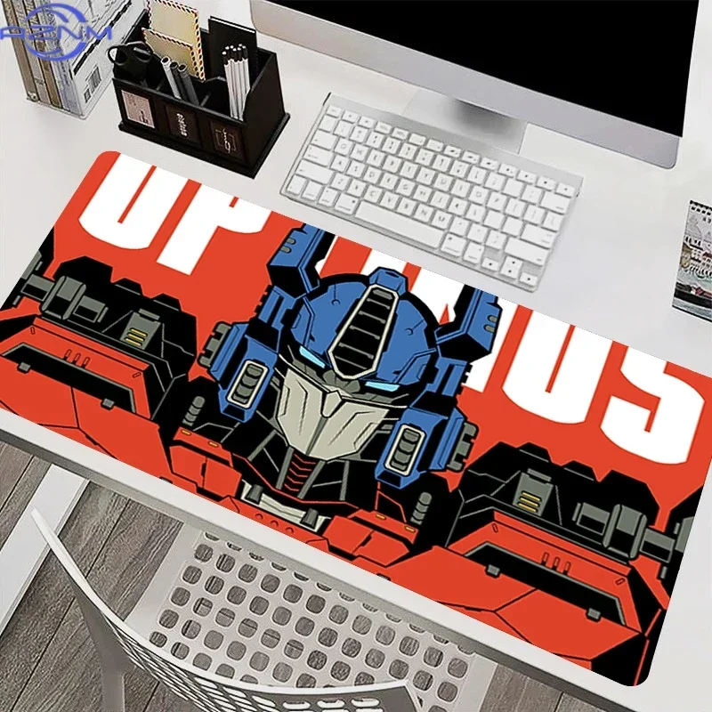 Pop Art Blue Red Robot Portrait Mouse Pad, Rubber Non-Slip Gaming Desk Mat, Smooth Surface Keyboard Pad for PC Gaming and Office