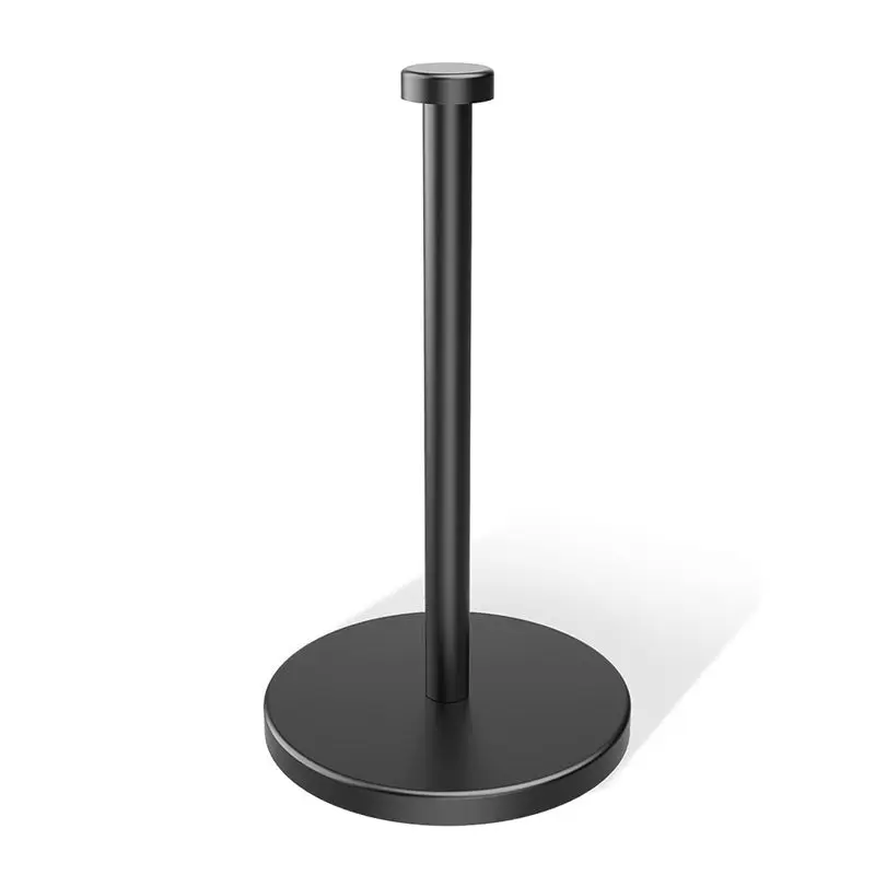 abkw製、吸盤付きのステンレス製ペーパータオルホルダー（カウンタートップ用）。キッチンやバスルームに合う黒色のデザイン。