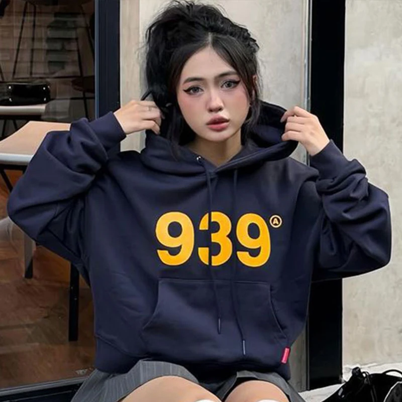 Top com capuz feminino outono inverno nova moda streetwear impressão mangas compridas casual fino hoodie feminino versátil roupas térmicas