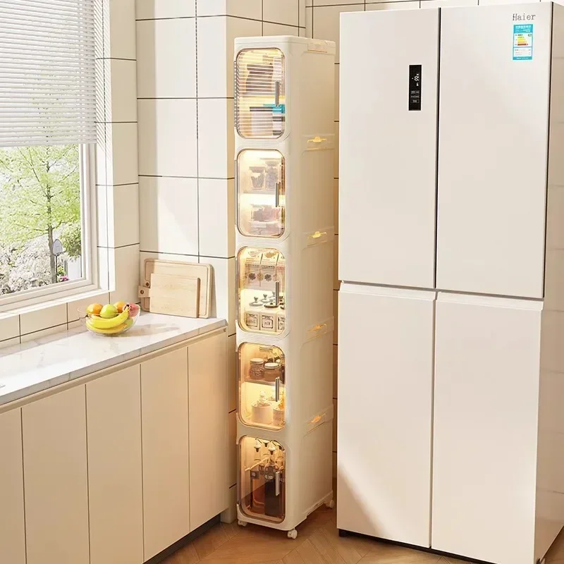 Factory Minimalist Crack Rack Kitchen Locker Refrigerator Very Narrow 21cm Wide Storage Cabinet Bathroom Trolley