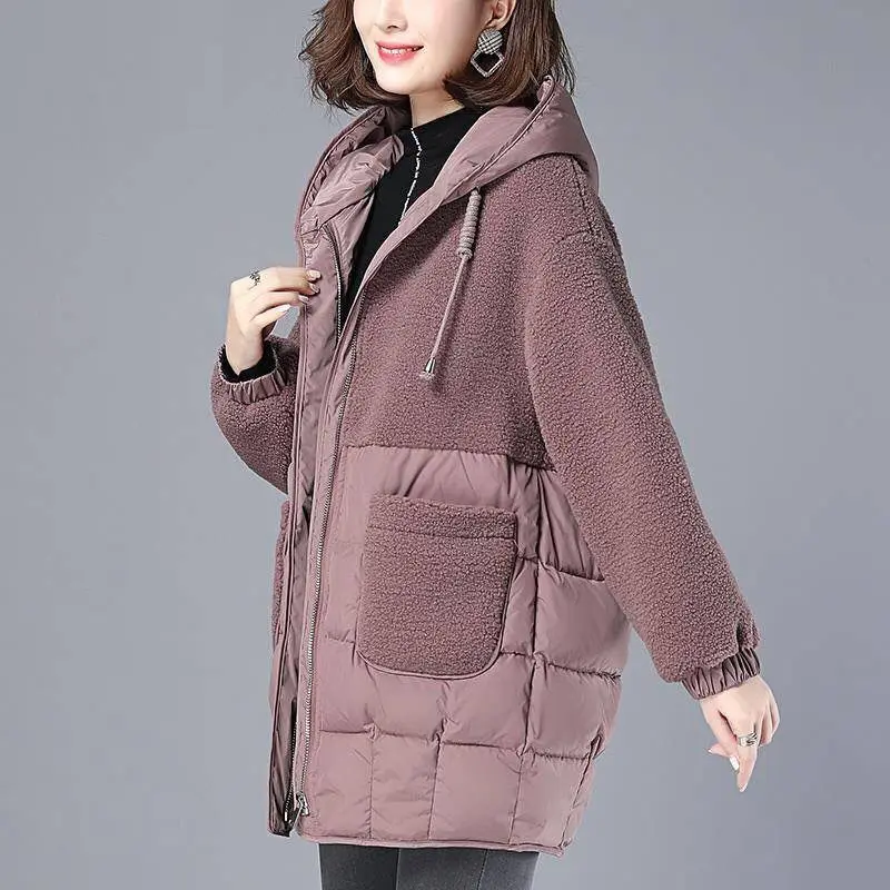 Korean Fashion Women\'s Winter Jackets Parka Hooded Thermal Jacket  2022 Winter New Thick Warm Cotton Coat Winter Female Outwear