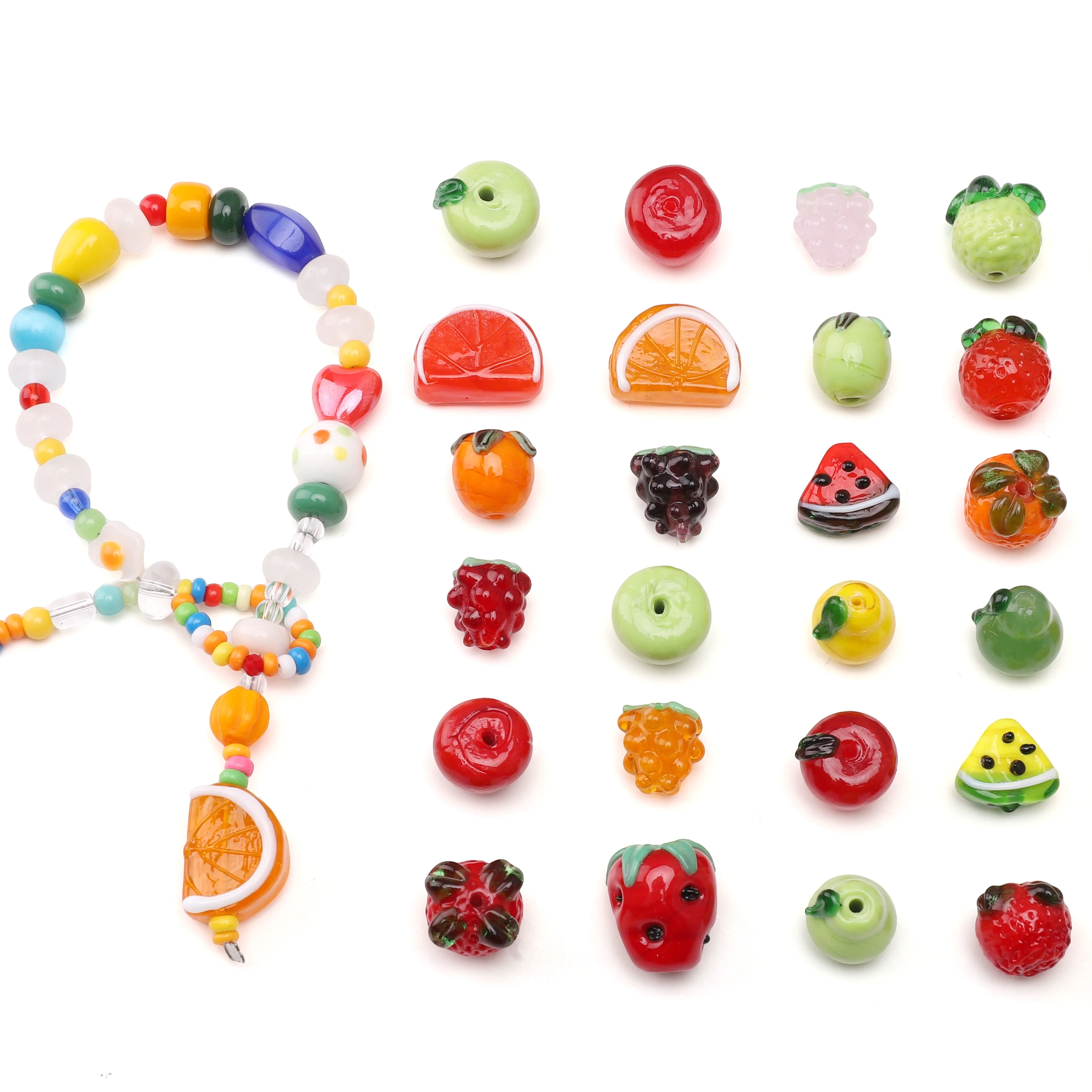 Fruit Beads Gass Beads Cute Loose Spacer Beading Lemon for Earring Keychains Charms Girls Gifts DIY Jewelry Making Accessories 5