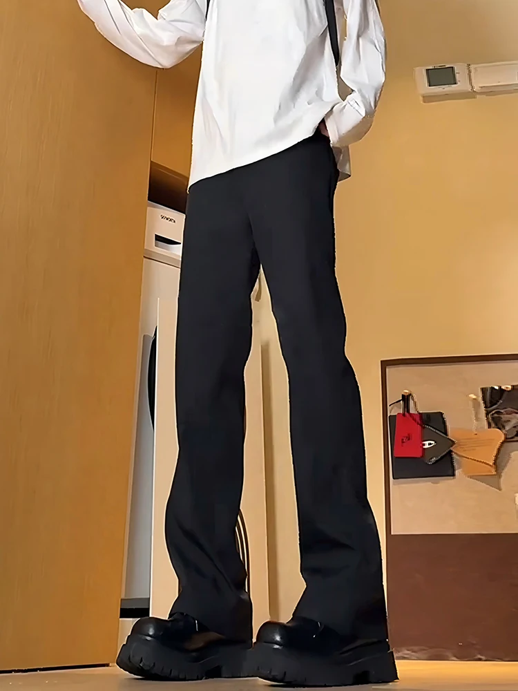 

Мужские модные прямые брюки Bla Knife с расклешенными штанинами, визуально удлиняющие ноги, для весеннего отдыха