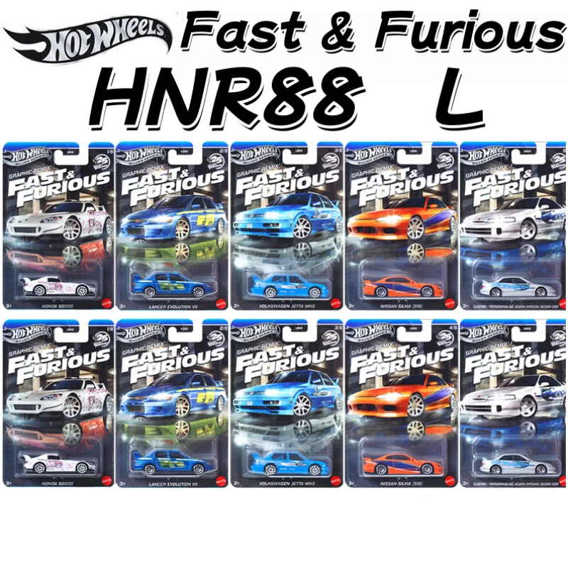 

Hot Wheels New Fast & Furious HNR88L 1/64 Литая под давлением модель HONDA S2000 LANCER EVOLUTION VII NISSAN SILVIA S15, коллекция моделей автомобилей