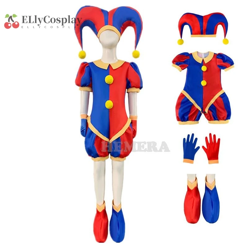 Halloween Kids Costumes Anime Digital Circus Pomni Cosplay Clothing Girls Boys Bodysuit Cartoon Carnival Birthday Gift For Adult