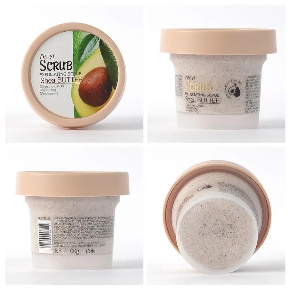 100g Shea Butter Exfoliating Scrub Cream Face Body Deep Pores Avocado Smooth Treatment Cleansing Wash Face Skin Care