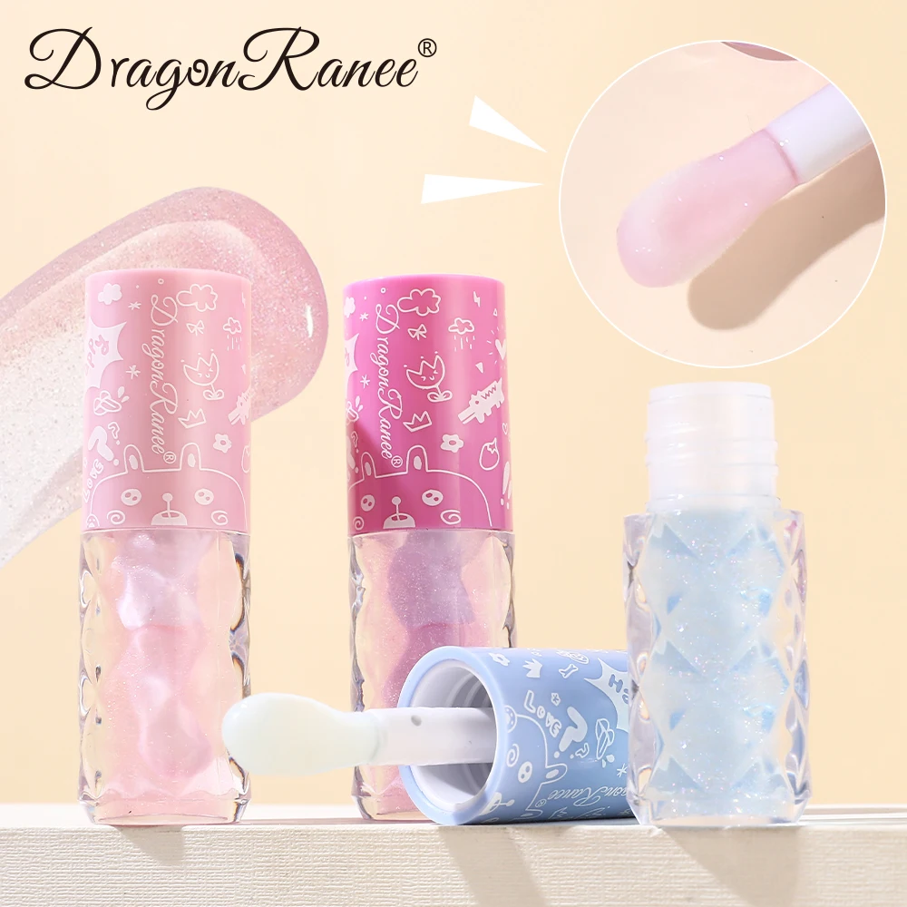 Set met drie lippenolies, waterglanzende spiegel hydraterende lipgloss, hydraterend en kleuren, herfst- en winterlipgloss, hydraterende, veelzijdige whitening lipolie