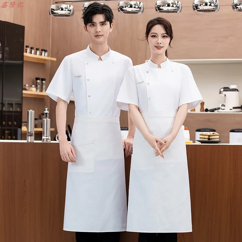 Veste de chef respirante d'été, vêtements de travail à manches courtes pour hôtels, restaurants, cuisines, cantines et boulangers