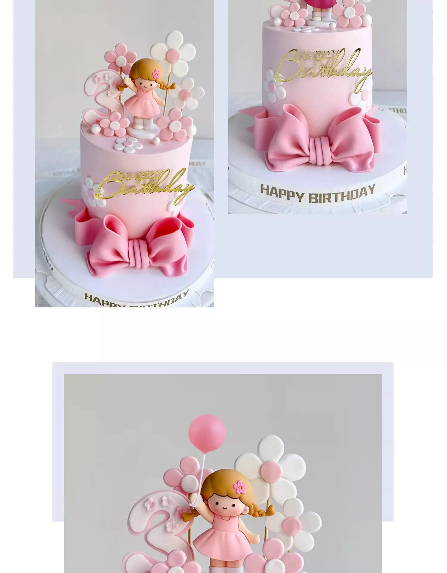Prinzessin-Kuchenaufsatz, schönes Mädchen mit Schleife und Sternen für alles Gute zum 1. Geburtstag, Party, Kuchendekoration, Babyparty, Partyzubehör – Detail 7