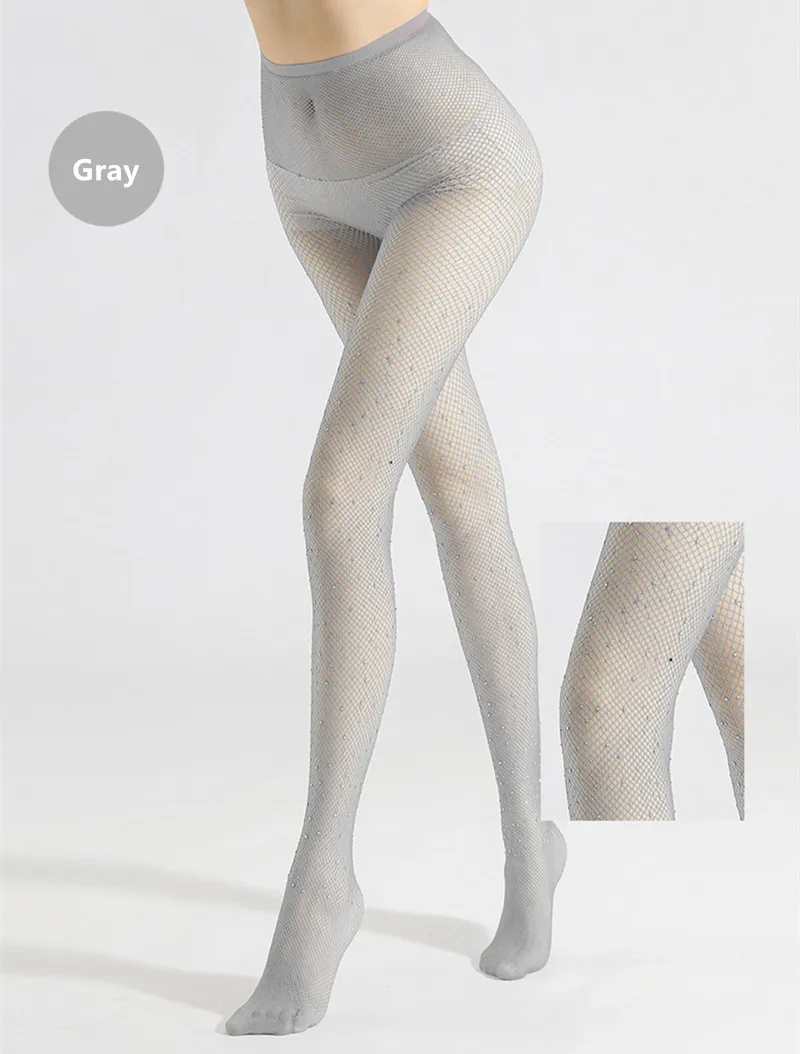 1/4 Paar Übergrößen-Netzstrümpfe mit Strass für Damen, Schwarz, Sexy, Ultra-Glitzernd, Hohe Taille, Netzstrumpfhose, Damen-Party-Leggings – Detail 18