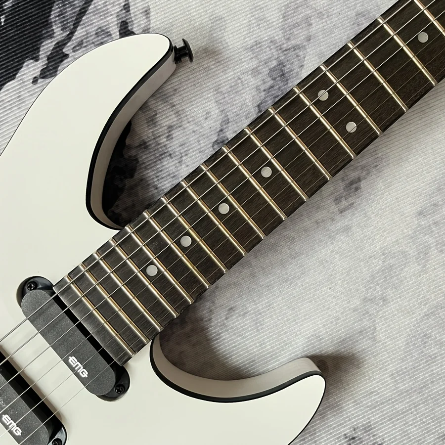 Compact White Headless Electric Guitar 6-String Stainless Steel Frets High Quality Portable Guitar Holiday Gift Promotion
