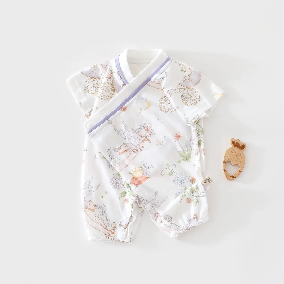 Toddler Summer Cool Touch Bamboo Fiber Romper 0-12M Kid Casual Lightweight Breathable Onesie Baby Boy Girl Short Sleeve Bodysuit