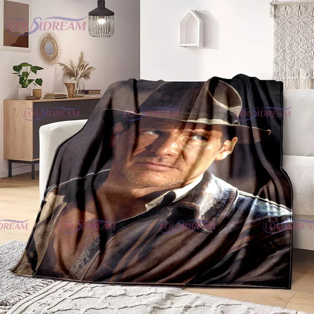 Indiana Jones and The Dial of Destiny Flannel Blanket Bedding Bedspread Sofa Warm Blanket Home Decor Children Adult Fans Gift