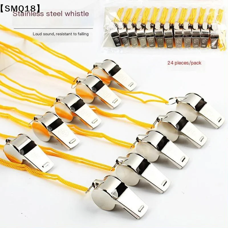 Loud Metal Whistle Team Sport With Rope Strong Sport Whistle Compact Wear Resistant Stainless Steel Whistles Lifeguards【SMQ】
