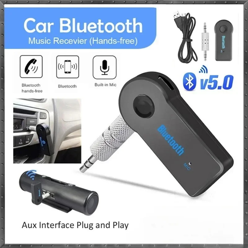 2-in-1 kabelloser Bluetooth 5.0-Empfänger-Adapter, 3,5-mm-Buchse für Auto, Musik, Audio, Aux, A2dp, Kopfhörer-Empfänger, Freisprecheinrichtung