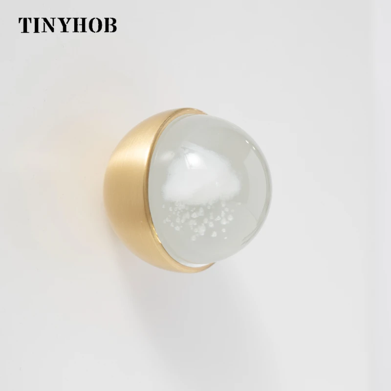 Unique Design Round Ball Furniture Handles Modern Minimalist Gold Drawer Knobs Wardrobe Door Pulls Kitchen Handle Single Hole