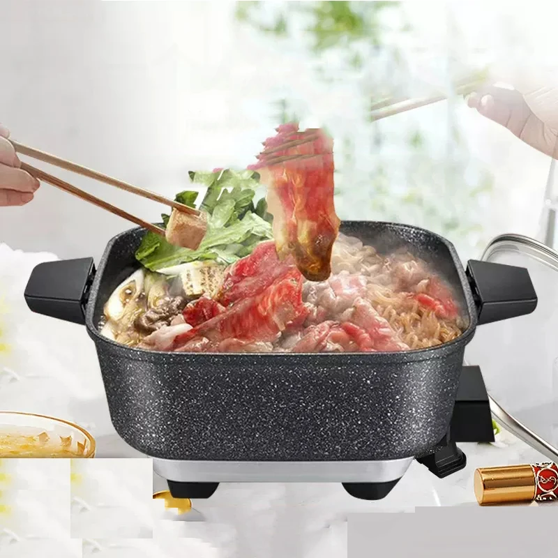 2.5L Electric Hot Pot Multi Cooker Household Maifan Stone Non-stick Electric Cooking Machine Stewing Soup Hotpot Cooker 220V