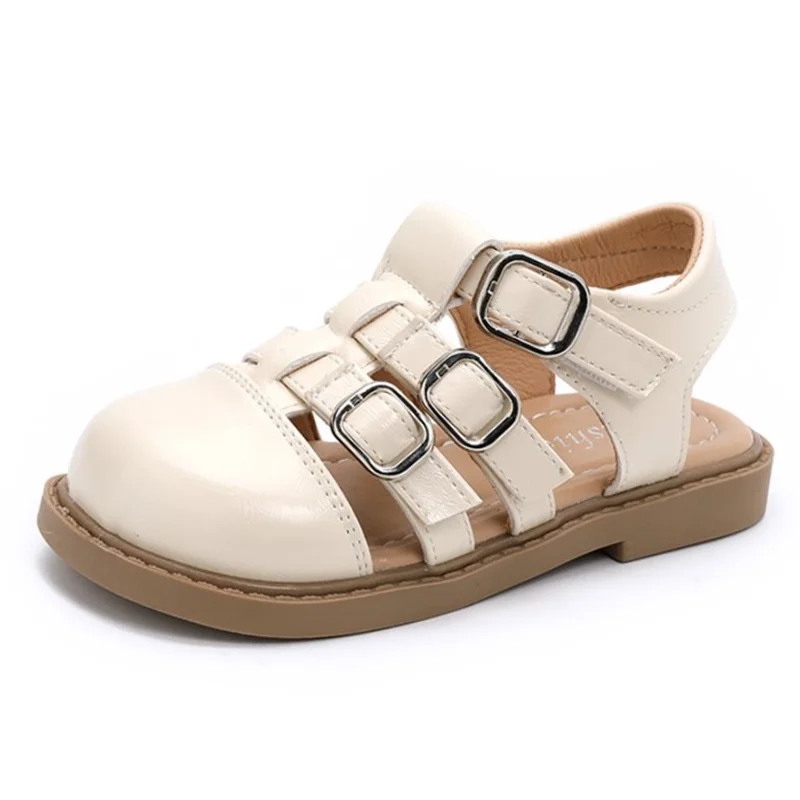 

Children's Closed-toe Sandals 2025 Summer New Girls' Fashion Roman Princess Sandals Soft Sole Anti Slip Kid's Casual Beach Shoes