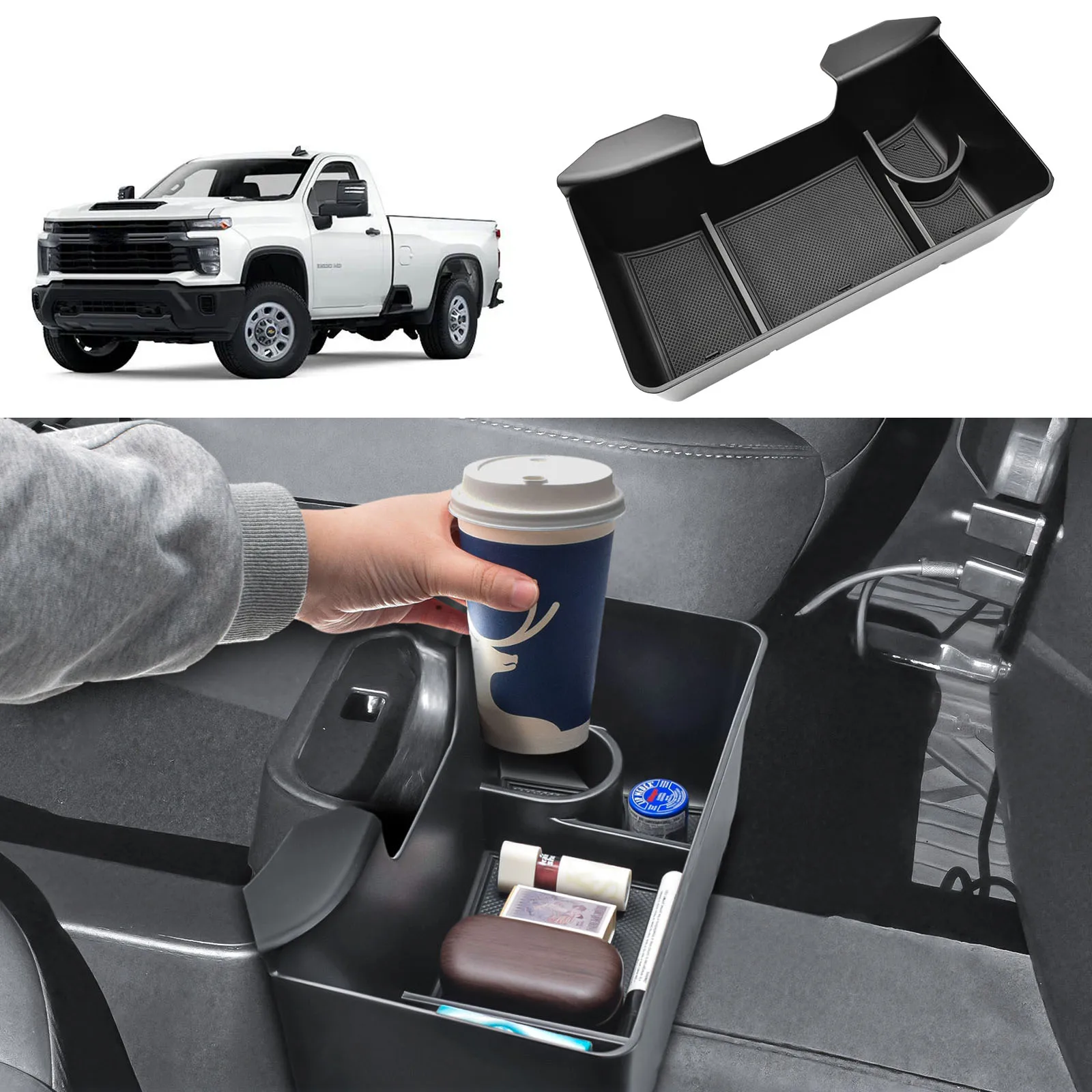

Center Console Hanging Storage Organizer For 2019-2025 Chevy Silverado/GMC Sierra Interior Armrest Hanging Car Storage Box Tray