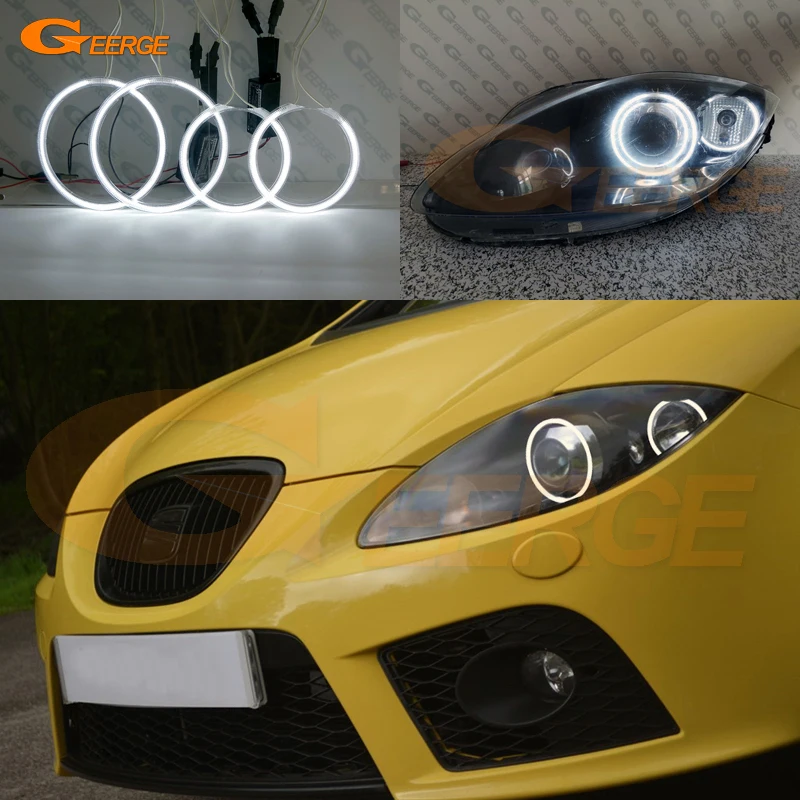 For Seat Leon Mk2 1P 2005 2006 2007 2008 2009 2010 2011 2012 Excellent Ultra Bright CCFL Angel Eyes Kit Halo Rings