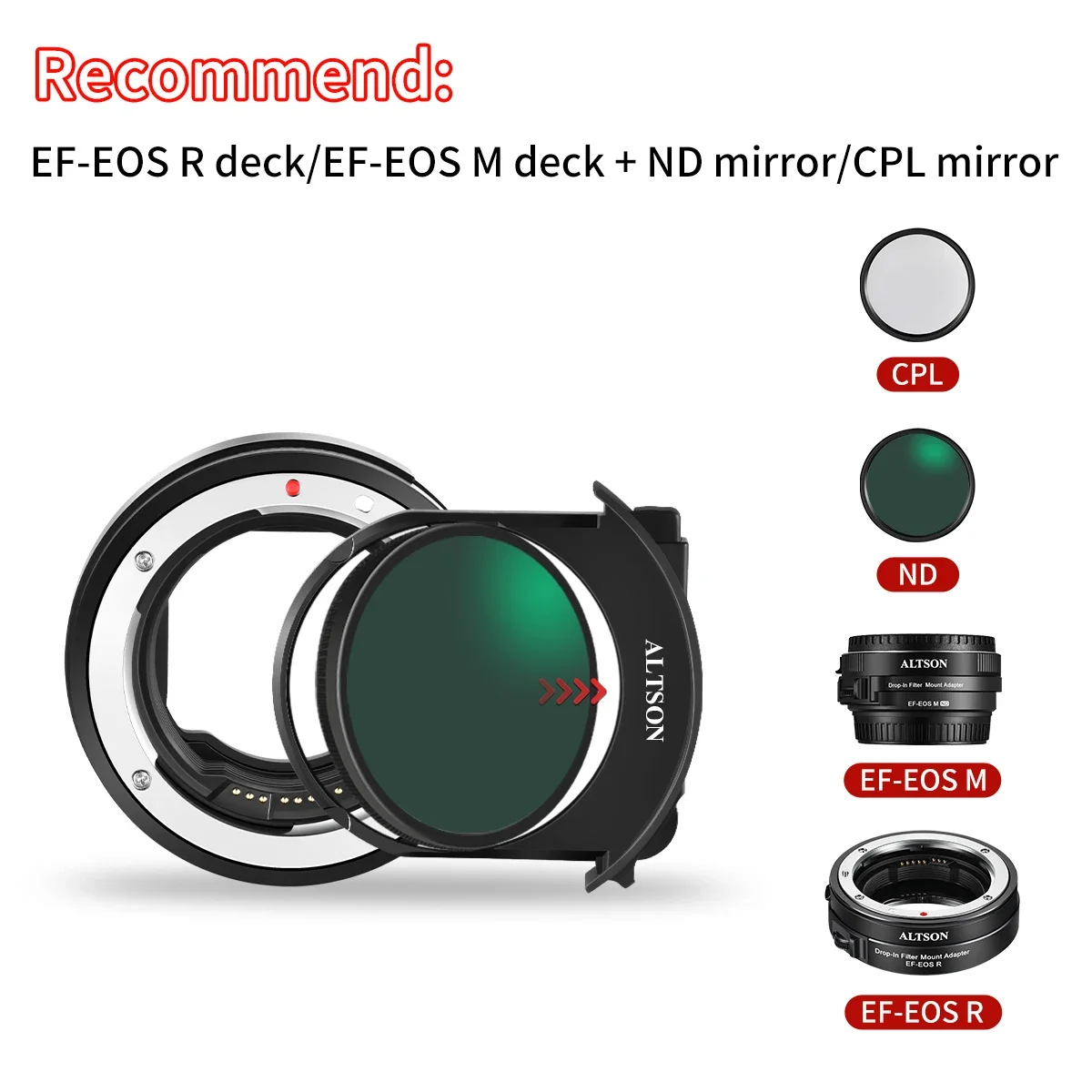 In Stock ALTSON ND Filter CPL Filter Removable And Replaceable For EF-EOS R Lens Adapter Ring For EF/ EF-S Lens To  Camera