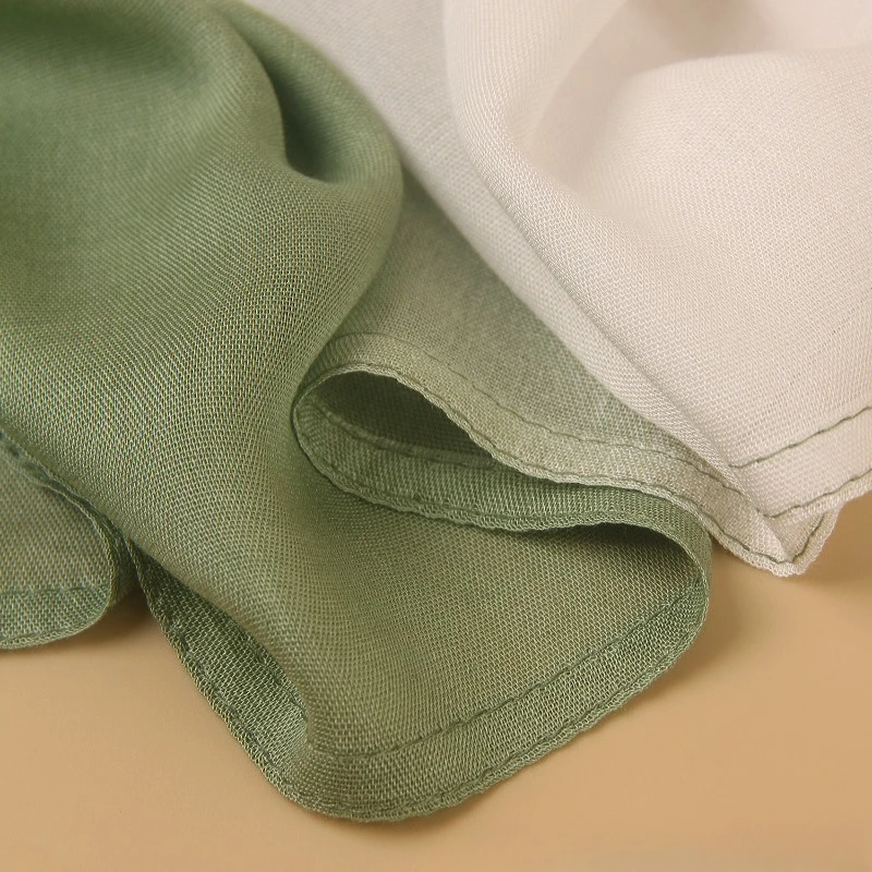 Ombre Modal Hijab Gradient Cotton Rayon Crease Hijab Scarf Lady High Quality Wraps and Shawls Musulman Headband Islamic Turban