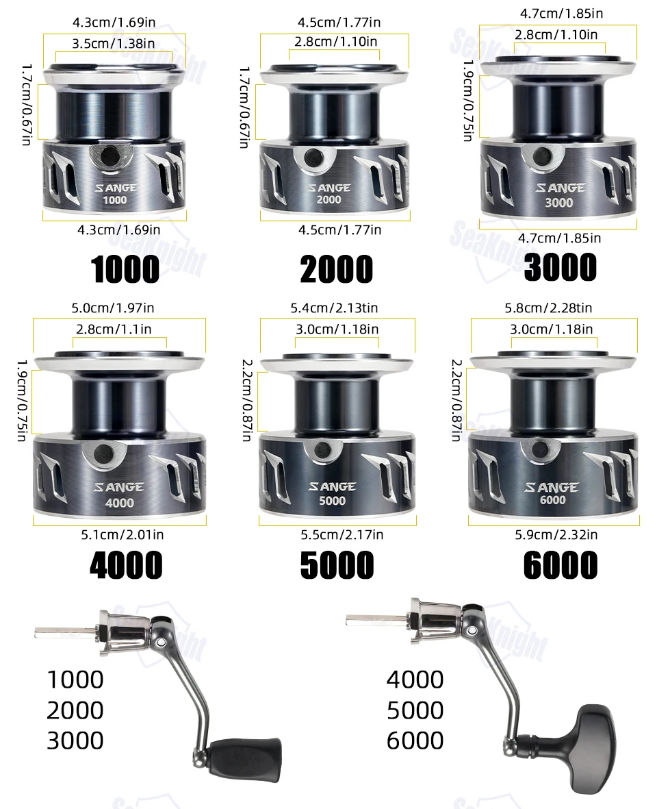 SeaKnight Brand SANGE Angelrollen 5.2:1/4.9:1 Übersetzungsverhältnis 8BB 4-13KG Bremskraft Ultraleichter Körper Spinnrolle zum Angeln – Detail 4