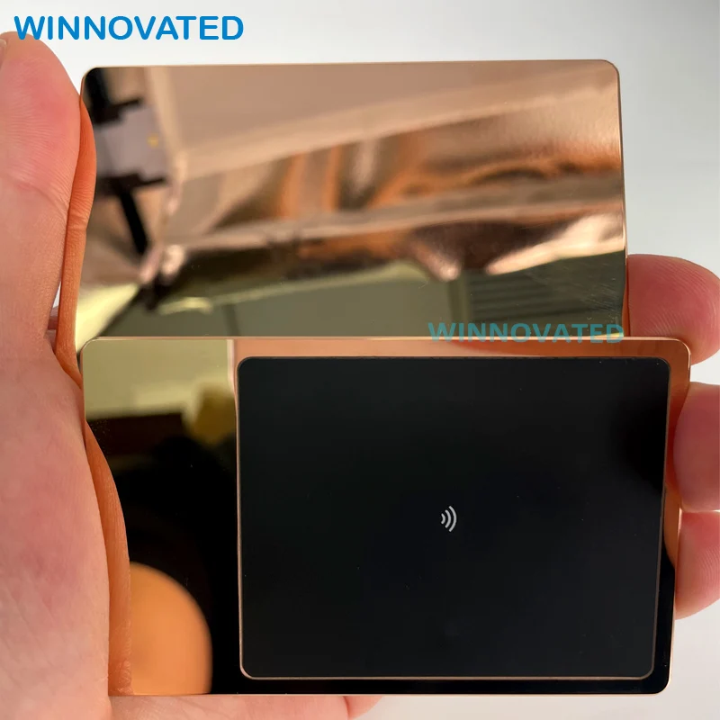 Customized product Custom Black Matte Gold RFID Metal Sublimation VIP Business Card Blank NFC Metal Card - Image 2