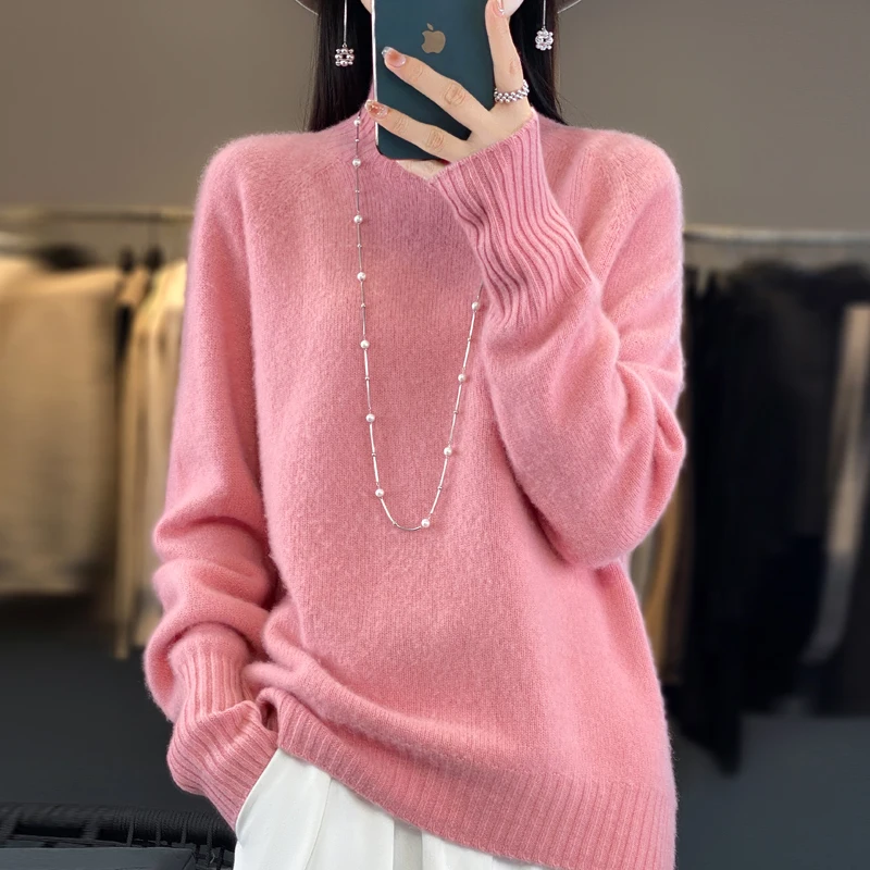 Women Sweater Solid Color Fashion Elegent Turtleneck Thickened Long Sleeve Knitwear New Slim Casual Autumn Winter Pullover