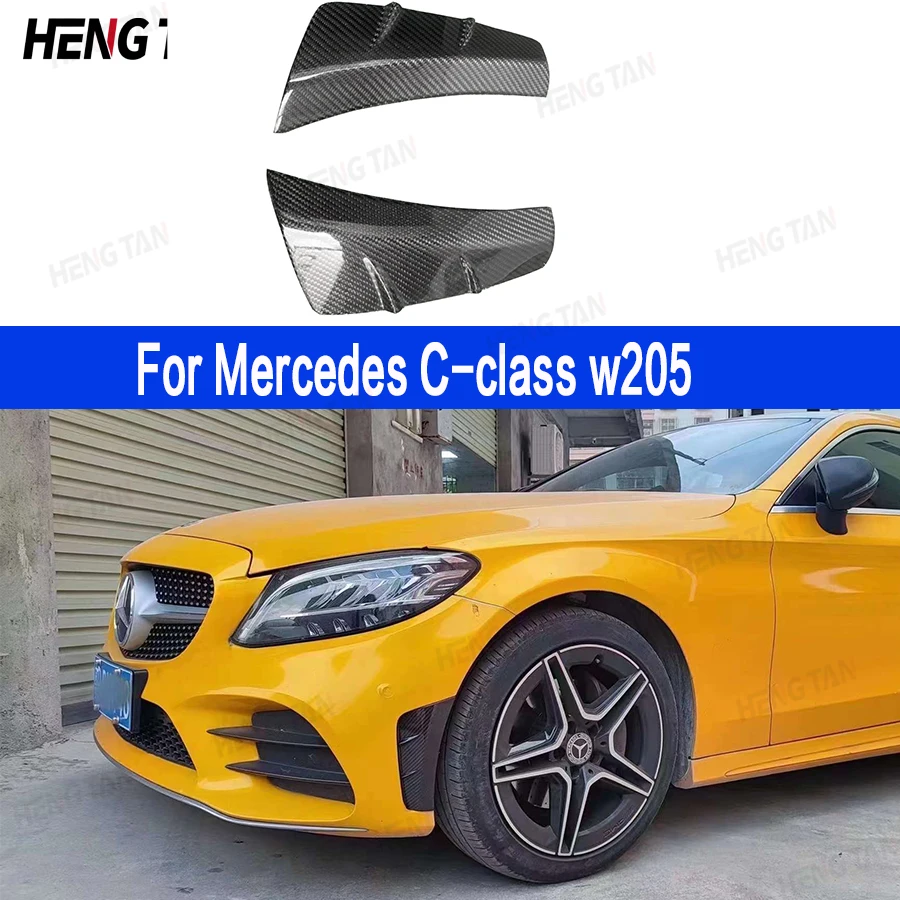 

Передний бампер из углеродного волокна для Mercedes Benz C Class W205 C260 C200, боковое вентиляционное отверстие и боковое крыло, ветровое лезвие, украшение