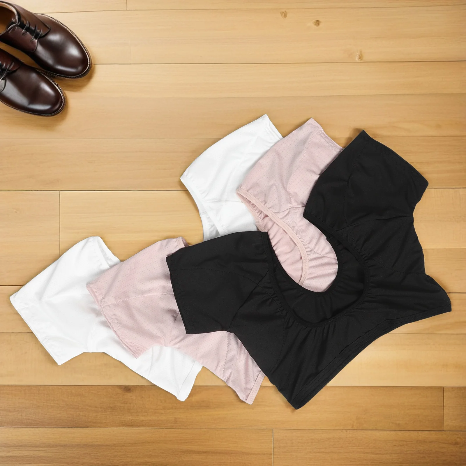 

3pcs Sweat Absorbent Vest Underarm Pad Quick Dry Breathable Mesh Short Sleeve Anti Sweat Stain Armpit Proof Pads Women Men