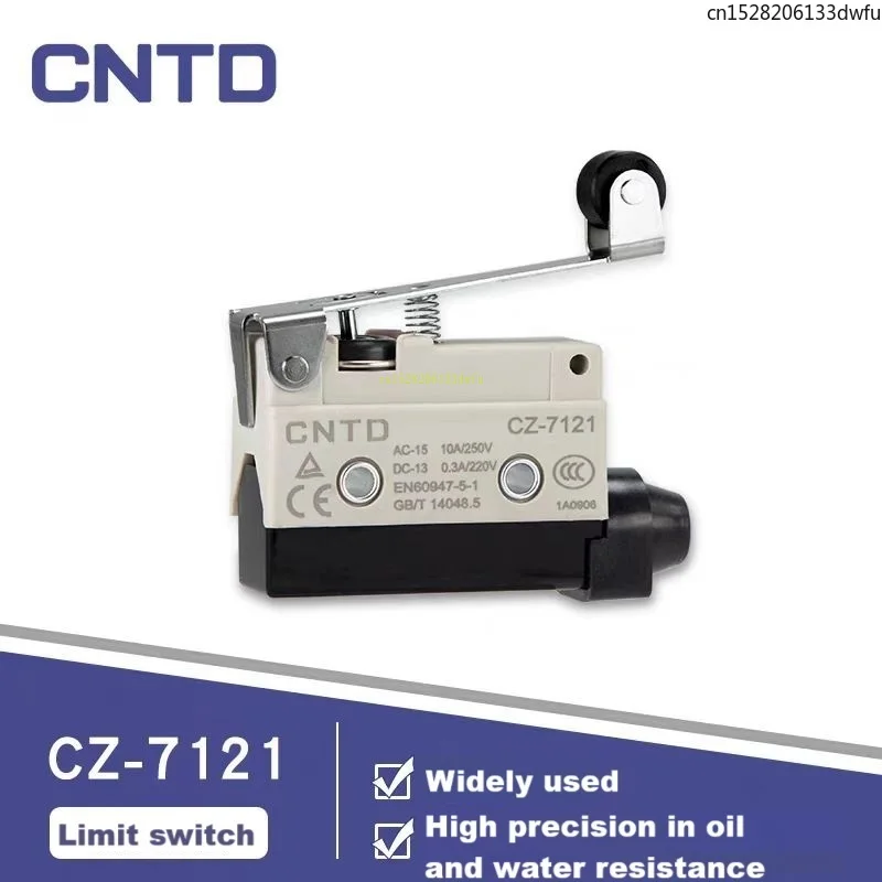 

Микропереключатель с концевым ходом CNTD CZ-7121, серебряный контакт, самосброс TZ-7121, роликовая пластина длительного давления