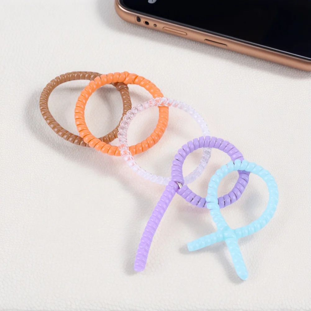 พวงกุญแจตุ๊กตาไอดอล 5 ชิ้น เชือกพลาสติกหลากสี ป้องกันการสูญหาย เชือกพันแบบคงที่สำหรับตุ๊กตาและจี้