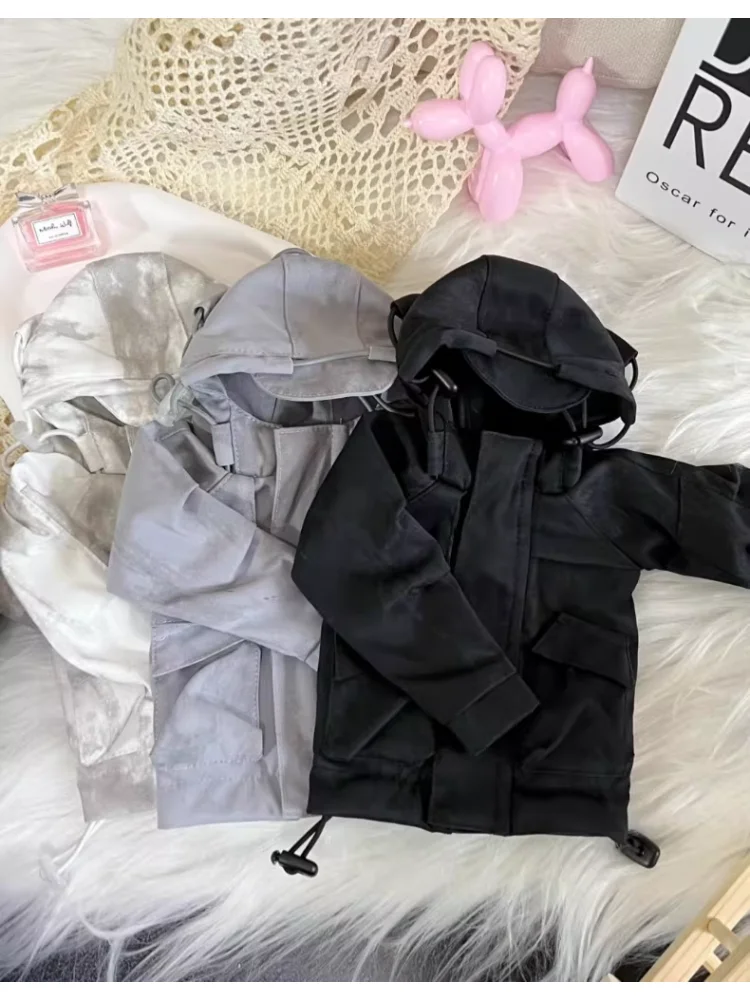 Ropa para muñecas de 75cm, abrigo cortavientos blanco y negro, accesorios de ropa para muñecas (solo abrigo, sin muñeca)