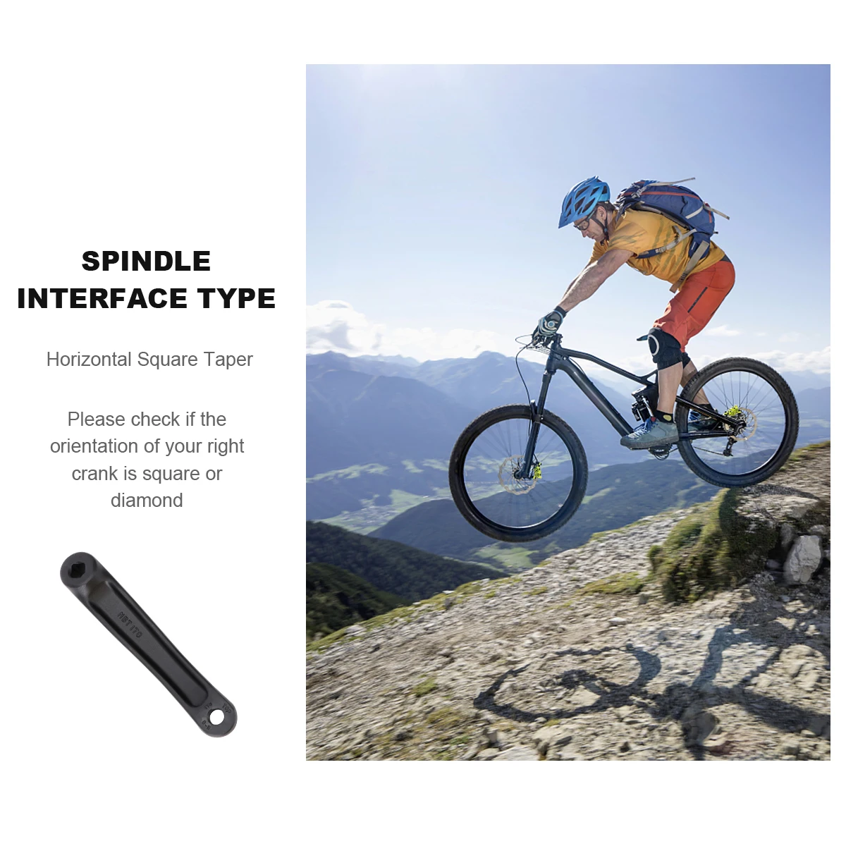 

Bike Crank Square Hole Cranks 170Mm Spindle Horizontal Taper Left Right Crank For Road Mountain Folding Fixed Gear Bicycle