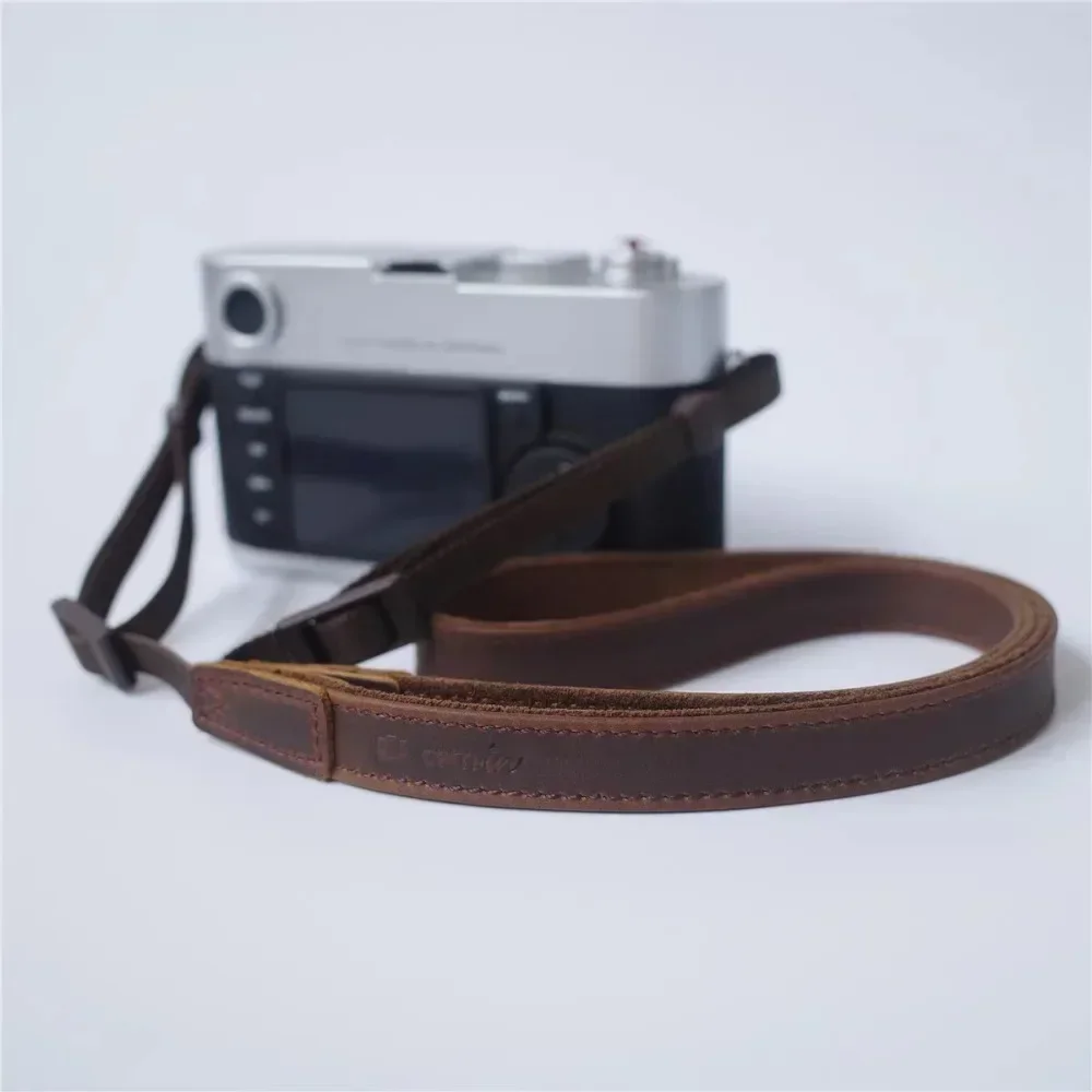 Leather Camera Shoulder Strap Adjustable Single Reflex Crossbody Hanging Neck Compatible for Mirrorless Digital DSLR Camera