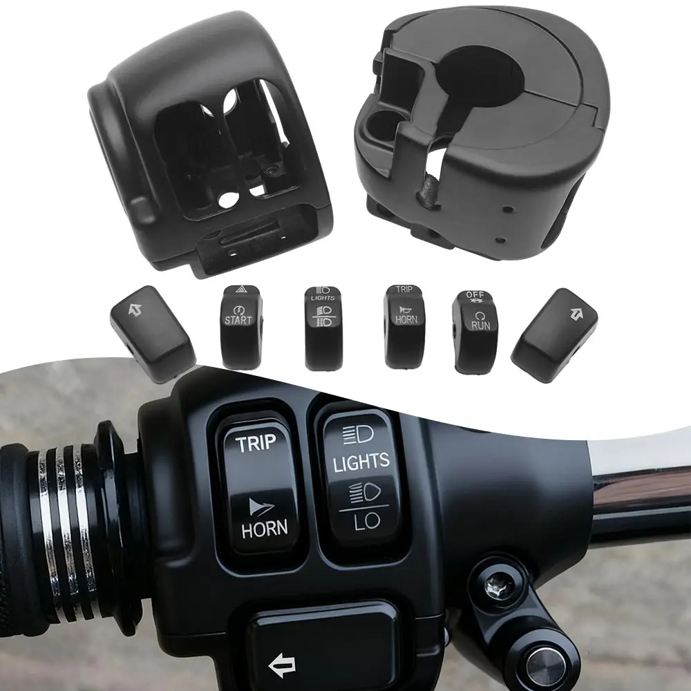 

Fits For Harley Dyna Softail Sportster 2012-2022 Handlebar Control Switch Housings Cover Button Caps Kit Motorcycle Parts