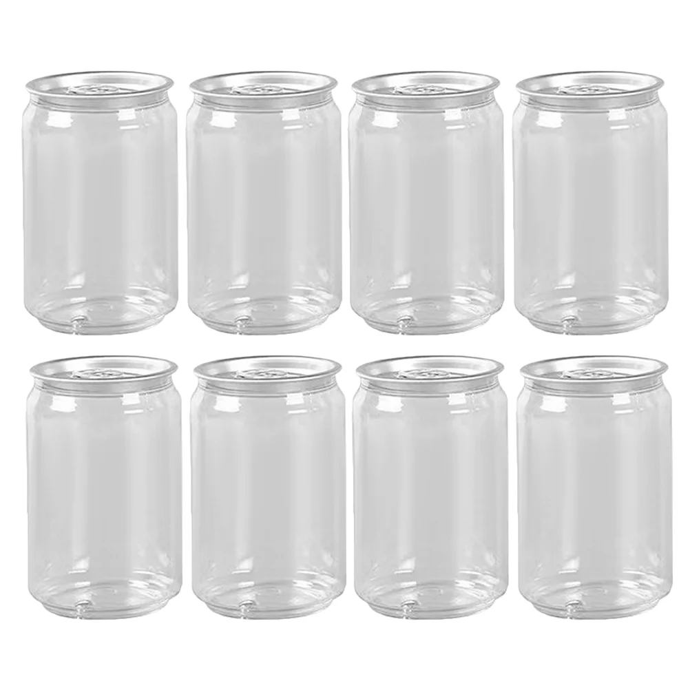

8 Pcs Coffee Bottle Canned Milk Tea Cup The Pet Small Plastic Bottles for Liquids