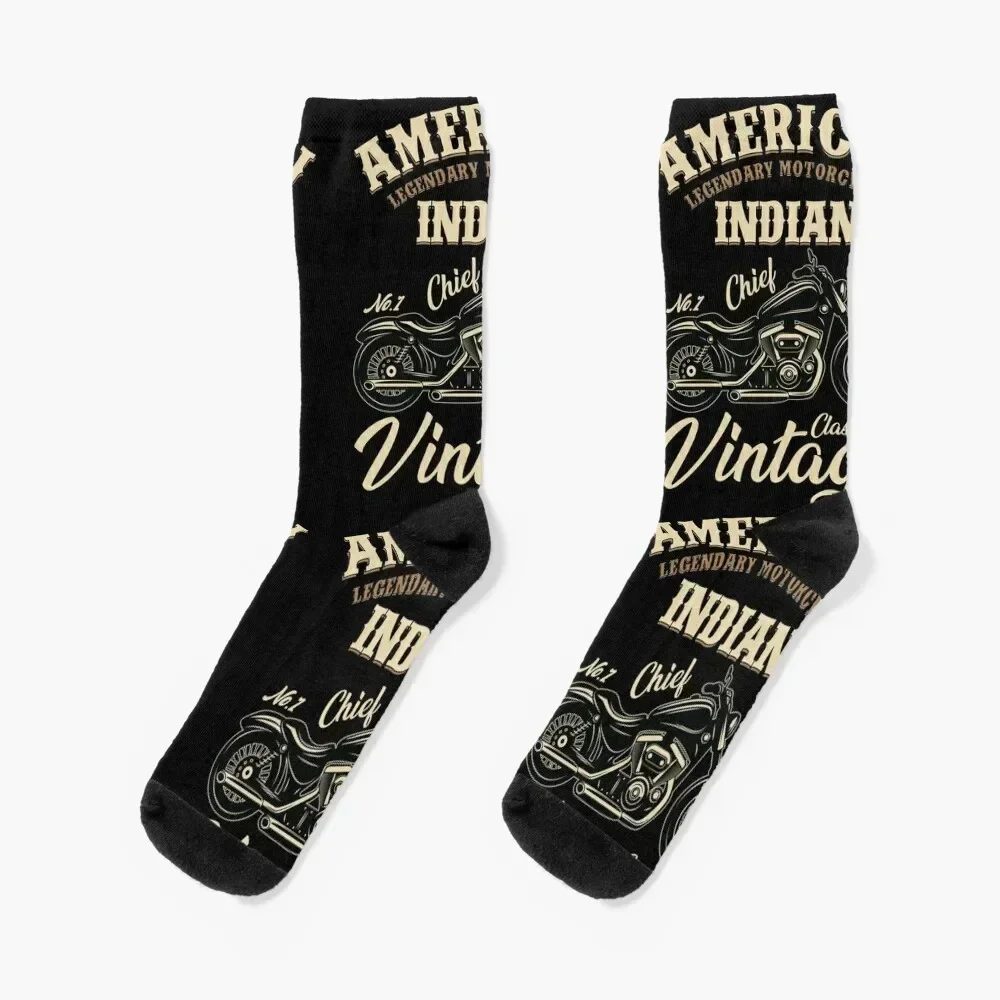 

American Legendary Motorcycles Indian Classic And Vintage Socks luxury Rugby Socks Male Women's