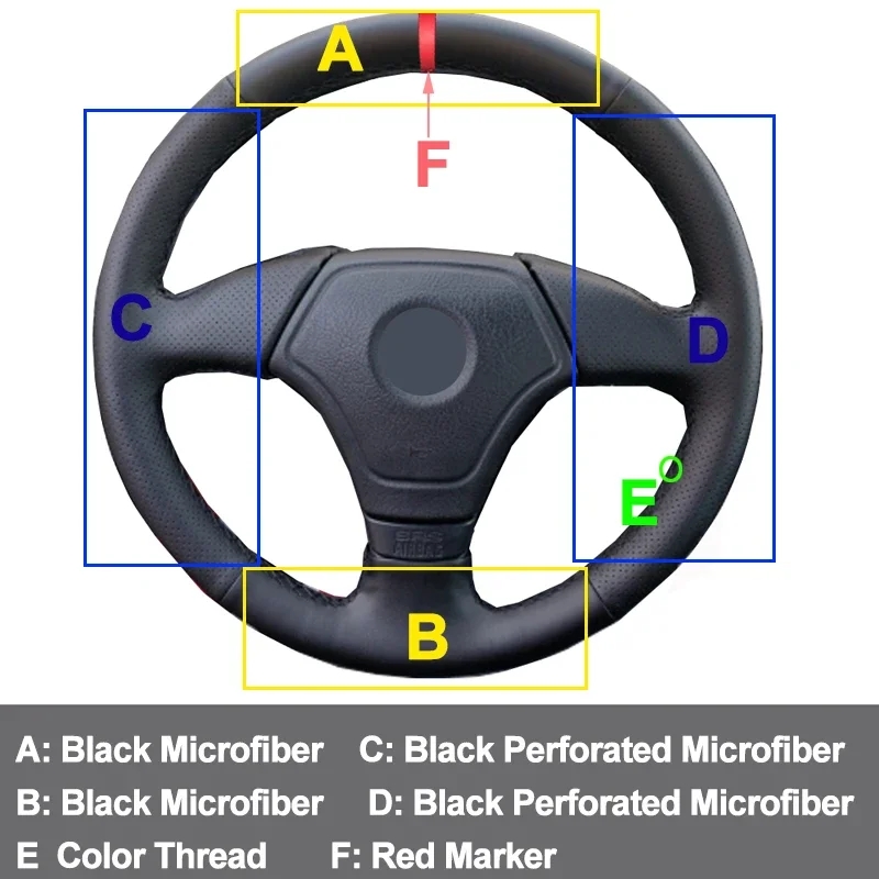 Hand Sewing Car Steering Wheel Cover Wrap For BMW E36 1995-2000 E46 1998 1999 2000 E39 1995 1996-1999 E3 1995-1997 Funda Volante
